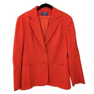 Vintage Pendleton Red 100% Wool Blazer Office Jacket Classic Work Women's Medium